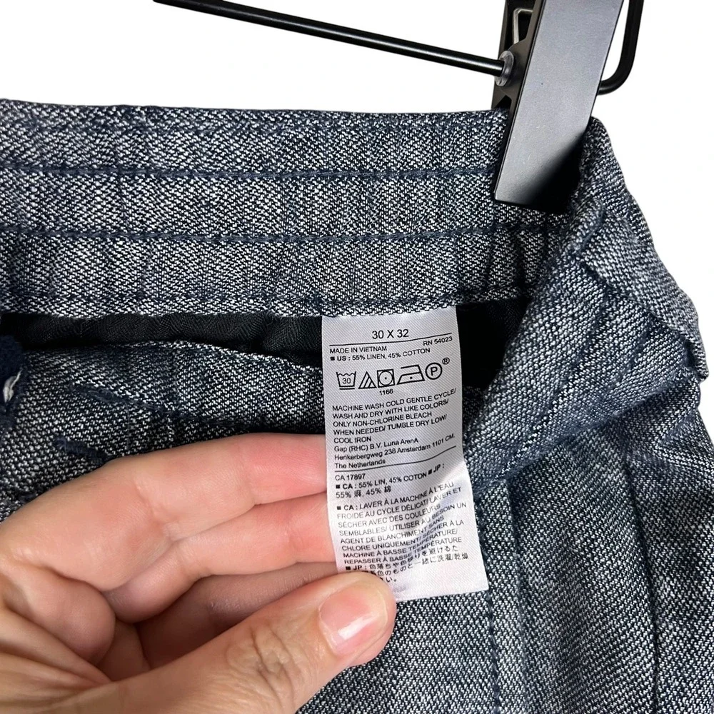 Banana Republic Mason Athletic Tapered Linen Cotton Pants Blue 30x32